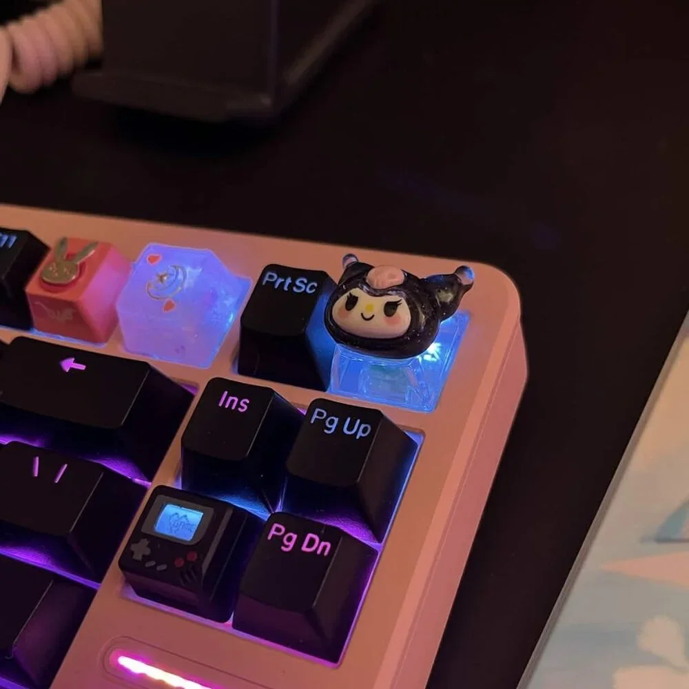 Cute Sanrio Kuromi Theme Keycap Translucent Base - OEM Mechanical Keyboard